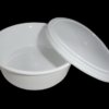 PLASTIC ROUND CONT WHITE 250 CC WITH LID