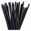 STRAW 25CM BLACK STRAIGHT 6MM